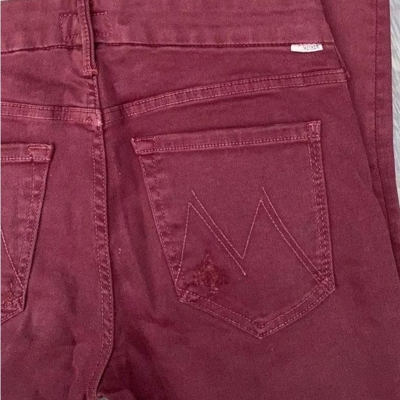 MOTHER The Looker Pop Velvety Skinny Trouser Jean in Raspberry, Size 27 - Picture 3 of 13
